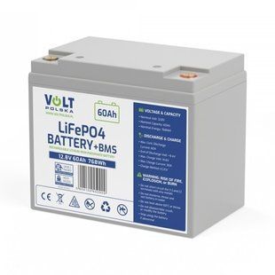 Акумулятор LiFePO4 Volt Polska 12,8V 60Ah (60A) 6AKLI06012 фото